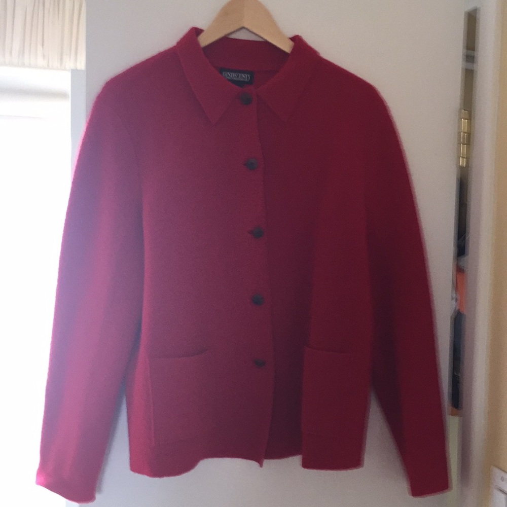 Red Boiled Wool Jacket
